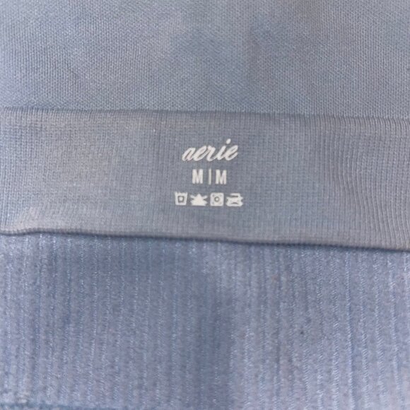 Blue Ribbed Longline O-Ring Bralette - Picture 3 of 4